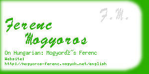 ferenc mogyoros business card